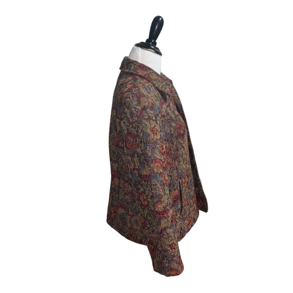 Coldwater Creek Women's Size 8P Petite Tapestry Blazer Jacket Boucle Fitted - Picture 4 of 7